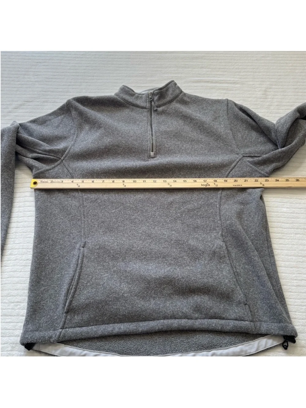 Peter Millar Gray Heather Quarter-Zip Fleece Pullover